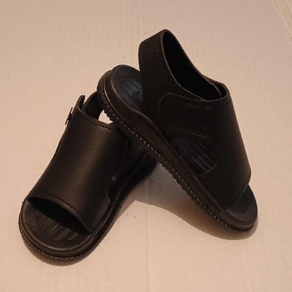 Kids Black Open-Toe Sandals